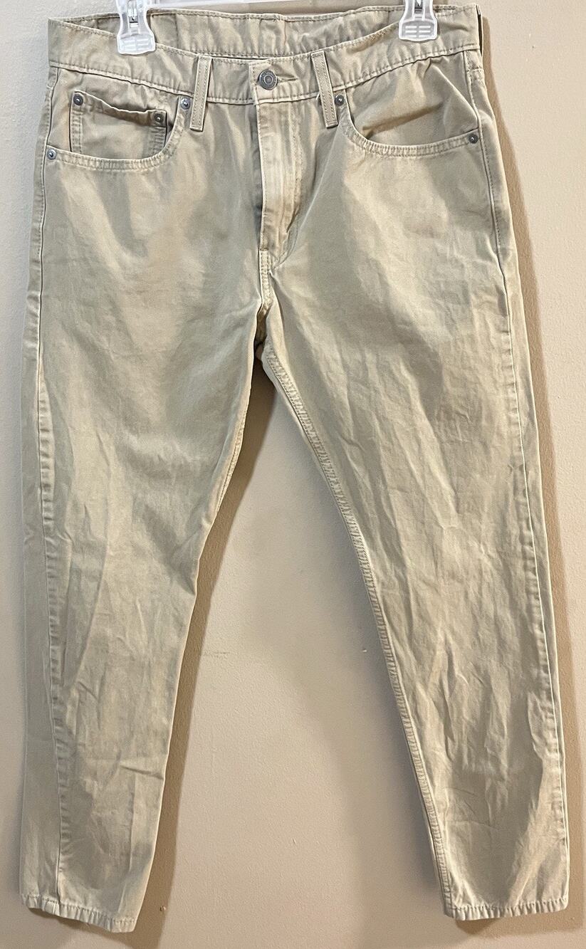 Levis 512 Slim Taper Mens W32 L32 Khaki Tan NWOT Plastic Stays Waterless‎ Jeans